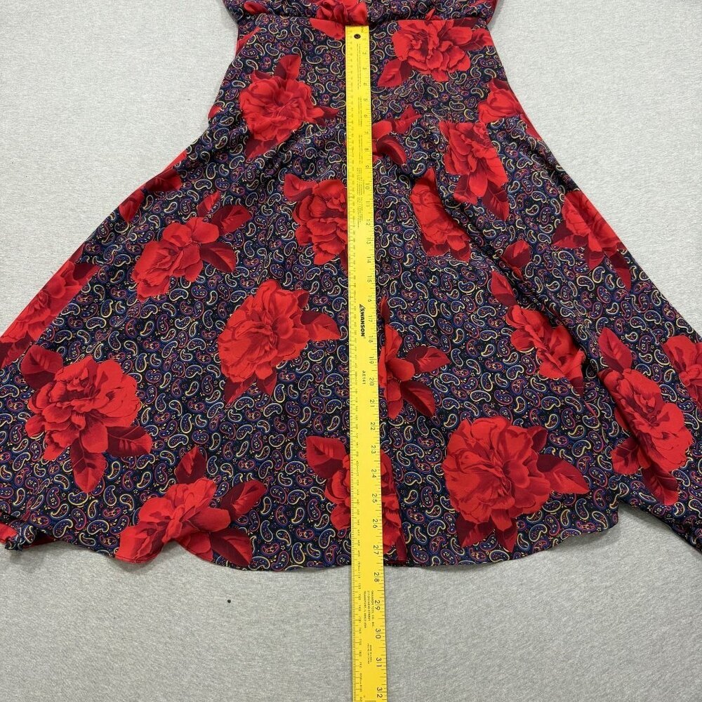 70's Kono New York Drop Waist Dress Midi 3/4 Sleeve Medium - Picture 7 of 10
